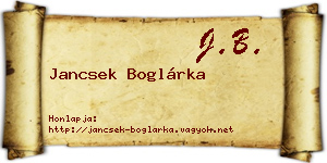 Jancsek Boglárka névjegykártya