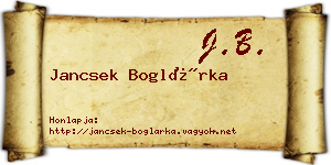 Jancsek Boglárka névjegykártya