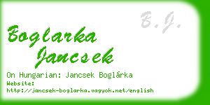 boglarka jancsek business card