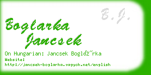 boglarka jancsek business card